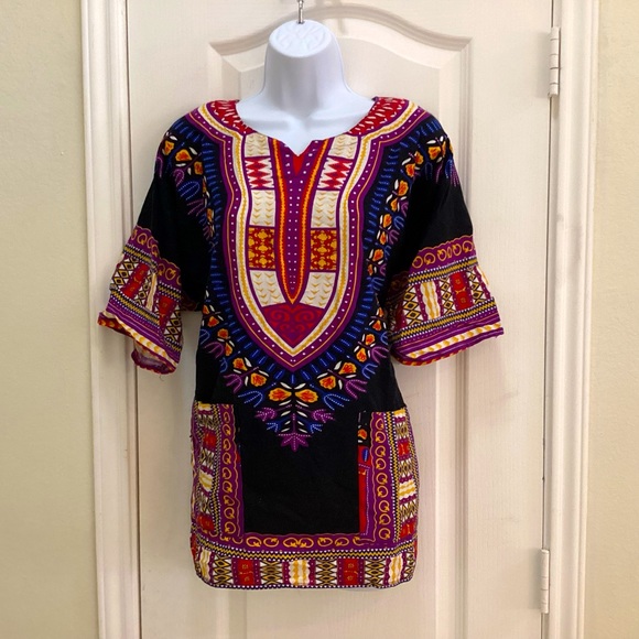It Girl Women's African Dashiki Cotton Shirt - Picture 1 of 8